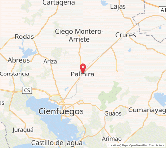 Map of Palmira, Cienfuegos Province