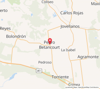 Map of Pedro Betancourt, Matanzas Province