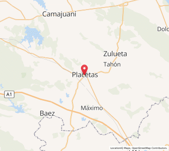 Map of Placetas, Villa Clara Province