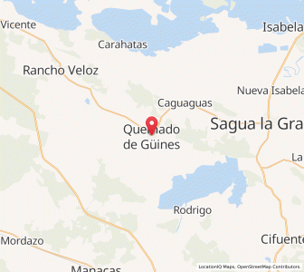 Map of Quemado de Güines, Villa Clara Province