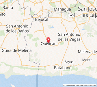 Map of Quivicán, Mayabeque