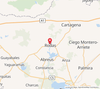 Map of Rodas, Cienfuegos Province