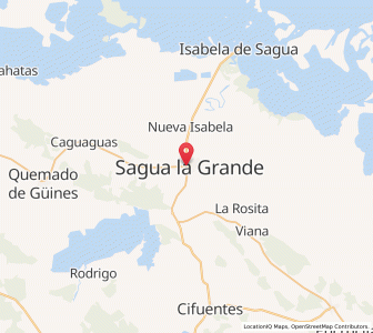 Map of Sagua la Grande, Villa Clara Province
