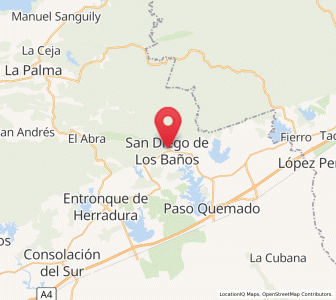 Map of San Diego de Los Baños, Pinar del Río