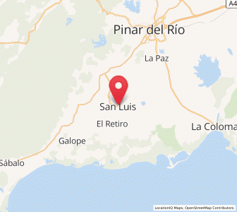 Map of San Luis, Pinar del Río