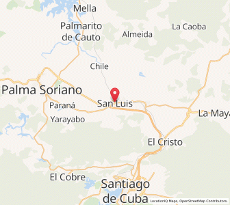 Map of San Luis, Santiago de Cuba