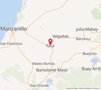 Map of Yara, Granma Province