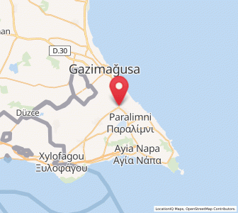 Map of Derýneia, Ammochostos