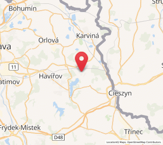 Map of Albrechtice, Moravskoslezský