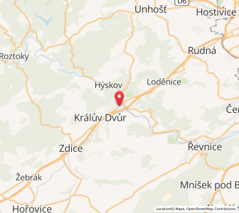 Map of Beroun, Central Bohemia