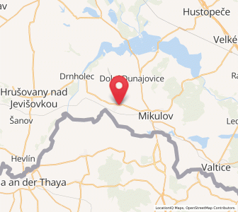 Map of Březí, South Moravian