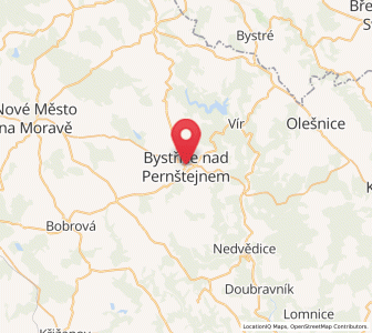 Map of Bystřice nad Pernštejnem, Vysočina