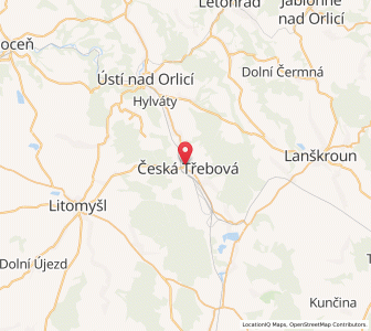 Map of Česká Třebová, Pardubický
