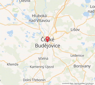 Map of České Budějovice, Jihočeský kraj