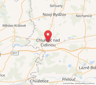 Map of Chlumec nad Cidlinou, Královéhradecký kraj