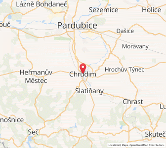 Map of Chrudim, Pardubický