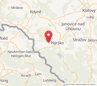 Map of Chudenín, Plzeň Region