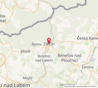 Map of Děčín, Ústecký kraj