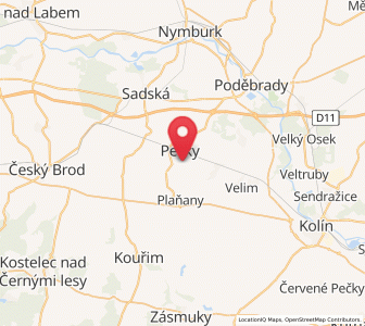 Map of Dobřichov, Central Bohemia