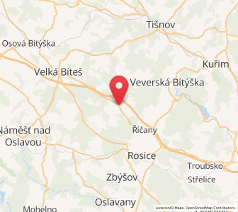 Map of Domašov, South Moravian