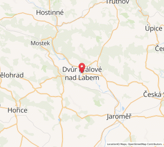 Map of Dvůr Králové nad Labem, Královéhradecký kraj