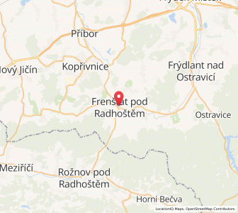 Map of Frenštát pod Radhoštěm, Moravskoslezský