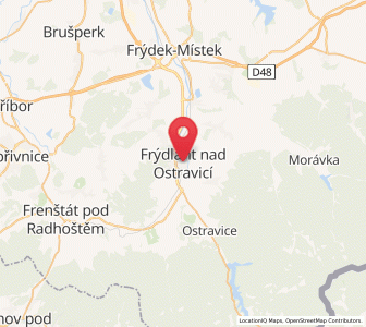 Map of Frýdlant nad Ostravicí, Moravskoslezský