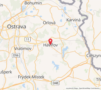 Map of Havířov, Moravskoslezský