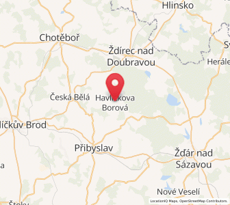 Map of Havlíčkova Borová, Vysočina