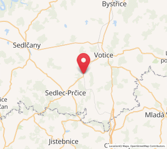 Map of Heřmaničky, Central Bohemia