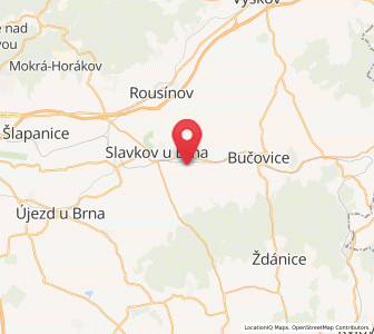 Map of Hodějice, South Moravian