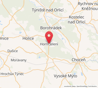 Map of Horní Jelení, Pardubický