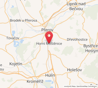 Map of Horní Moštěnice, Olomoucký