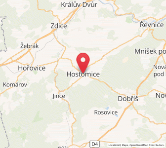 Map of Hostomice, Central Bohemia
