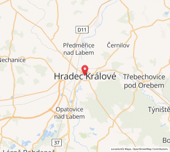 Map of Hradec Králové, Královéhradecký kraj