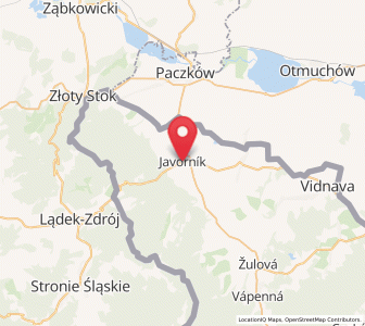 Map of Javorník, Olomoucký