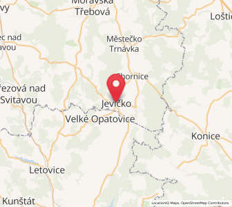 Map of Jevíčko, Pardubický