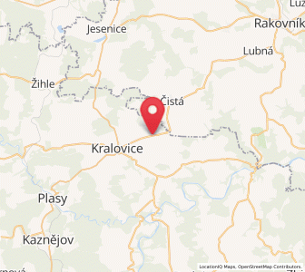 Map of Kožlany, Plzeň Region