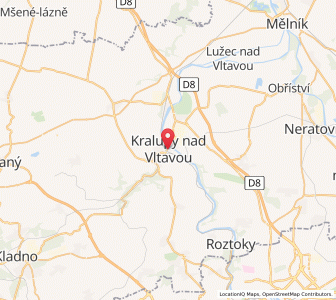 Map of Kralupy nad Vltavou, Central Bohemia