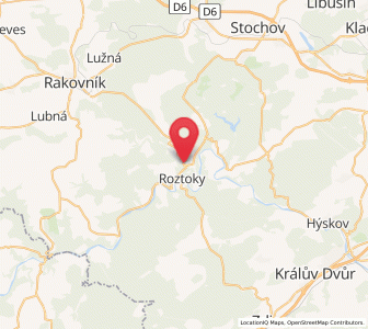 Map of Křivoklát, Central Bohemia