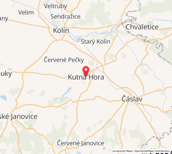 Map of Kutná Hora, Central Bohemia