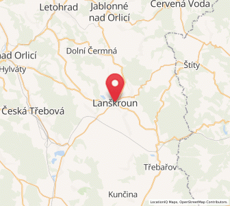 Map of Lanškroun, Pardubický