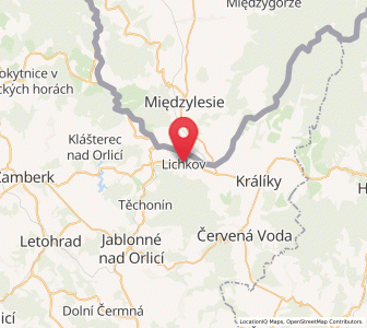 Map of Lichkov, Pardubický