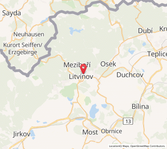 Map of Litvínov, Ústecký kraj