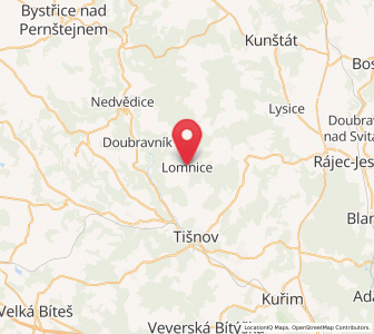 Map of Lomnice, South Moravian