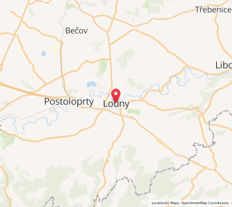 Map of Louny, Ústecký kraj