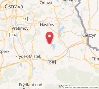 Map of Lučina, Moravskoslezský