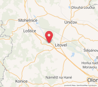 Map of Mladeč, Olomoucký