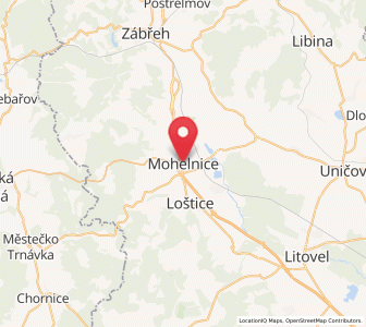 Map of Mohelnice, Olomoucký