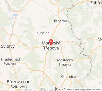 Map of Moravská Třebová, Pardubický